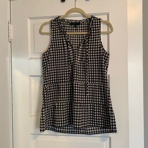 Gingham flowy tank top